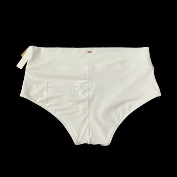 Victoria’s Secret Pink Swim High Waist Shortie Bikini Bottom Black Optic White - Picture 6 of 8